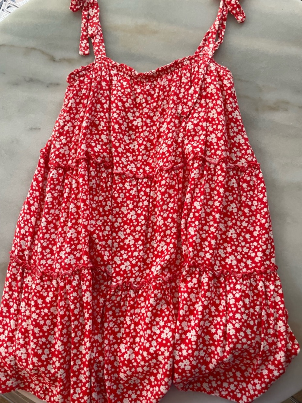 Women’s Red Floral Tie-Strap Sundress size S